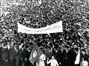 Tunisians: Tunisians demonstrate support for Algerian rebels, Tunis