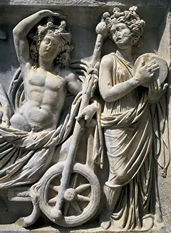 Bergama: TURKEY. Bergama. Pergamon. Relief with mythological