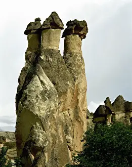 Monks: Turkey. Cappadocia. Pasabaglari. Monk's Valley. Fairy chimne