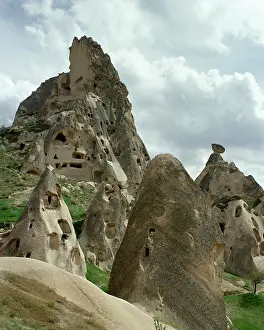 Excavated: Turkey. Cappadocia. Uchisar. Cave house. Central Anatolia