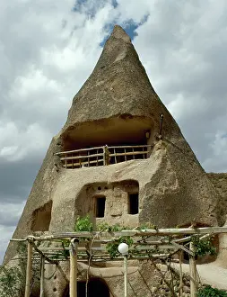 Excavated: Turkey. Cappadocia. Uchisar. Cave house. Central Anatolia