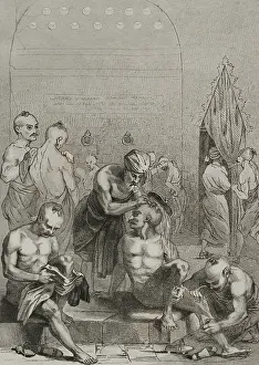 Lalaisse: Turkey. Constantinople (Istanbul). Turkish bath or Hammam