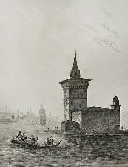 Bosphorus: Turkey. Constantinople (today Istanbul). Maiden's Tower