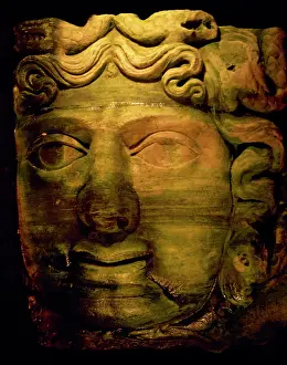 Medusa: Turkey. Istanbul. The Basilica Cistern. Head of medusa. Pede
