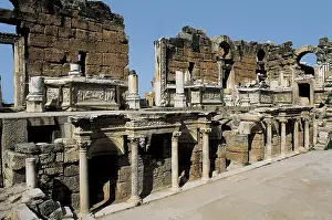 Pamukkale: TURKEY. WEST ANATOLIA. DENIZLI. Hierapolis. Theatre