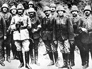 Gallipoli: Turkish commander Mustafa Kemal with officers