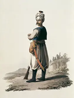 Litographies: Turkish Janissary. Litography