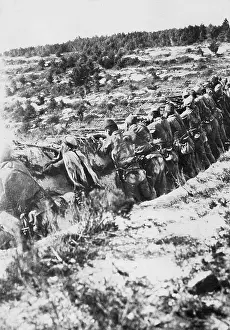 Gallipoli: Turkish line infantry in defensive position, WW1
