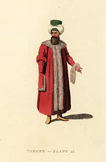 Octavian Dalvimart: Turkish man in pelise or pelisse coat