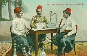 Hubble: Turkish men on Crete smoking a Nargile pipe