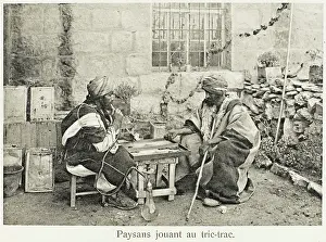 Backgammon: Two Turkish peasants playing Backgammon