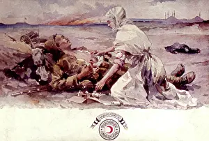 Tending: Turkish Red Crescent postcard, WW1