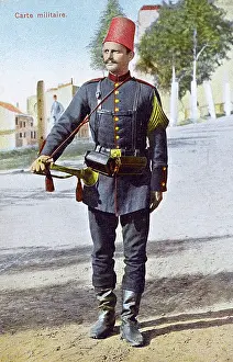 Bugler: Turkish Soldier with fez and Bugle