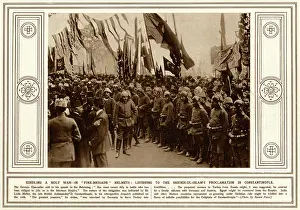Turkish troops listening to the Sheikh-Ul-Islam's