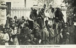 Burka: Turkish women outside the Mosque