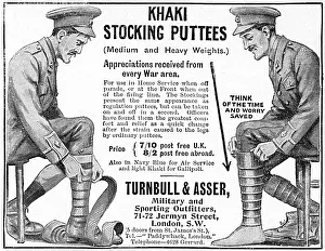 Puttees: Turnbull & Asser khaki puttees advertisement