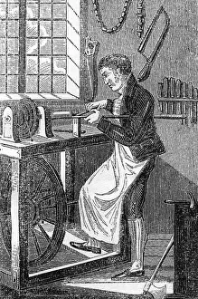 Treadle: Turner Working a Lathe