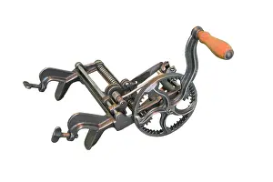 Screws: Turntable apple peeler with wooden handle
