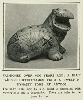 Turquoise Blue Faience Hippopotamus from Abydos