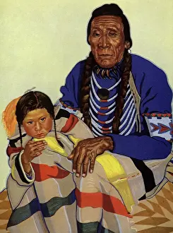 Winold: Turtle and His Son Setting Mountains