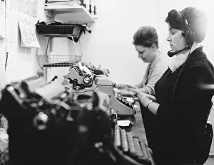 Typists: TV studio typists at work