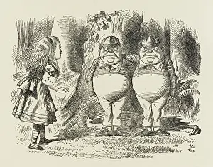 Tenniel: Tweedledum and Tweedledee, and Alice
