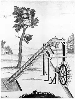 1719: Twin Archimedean screws powered by an undershot