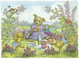 Storycard: The Twins Have a Picnic ' teddy bears