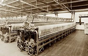 Twisting: Twisting Frame in a woollen mill in Bradford