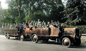 Mary Evans (colourised): Two-Charabanc Outing