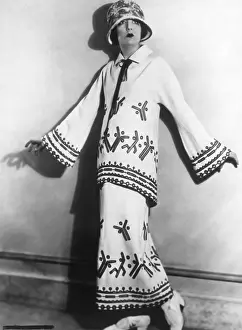 Twill: Two-piece twill costume with applique and ?
