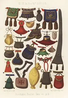 Ferdinand Sere: Types of bags, purses, satchels, 12th to 16th centuries