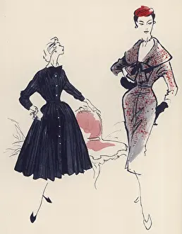 Fifties Style: Two types of dresses, 1954