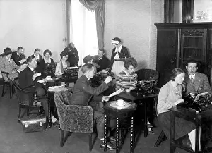 Typists: Typewriter room in a Berlin cafe, 1929