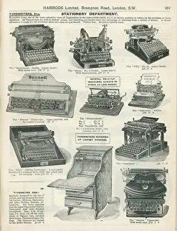 Typewriters: TYPEWRITERS OF 1909