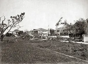 Typhoon: Typhoon damage, Canton, China, 1878