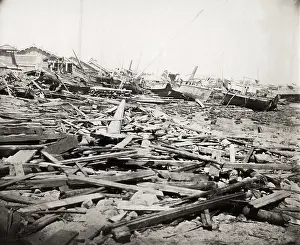 Typhoon: Typhoon damage, likely Kobe Japan