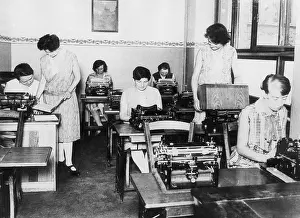 Clerical: Typists in a typing pool, 1929