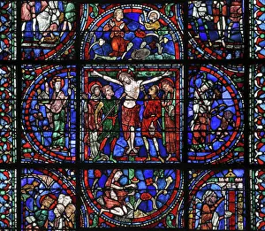 Typological: Typological Passion stained glass window, Chartres