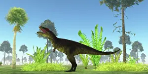 Fern: Tyrannotitan dinosaur in its prehistoric habitat