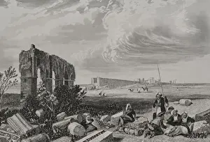Phoenician: Tyre (currently in Lebanese territory). Engraving by Aubert