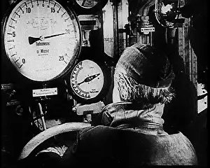 Dials: A U-Boat Crew Member Watching Dials in a U-Boat