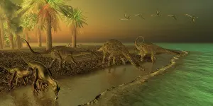 Seashore: Uberabatitan dinosaurs share a Cretaceous seashore with two