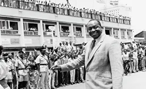 Dada: Ugandan president Idi Amin Dada with crowds at