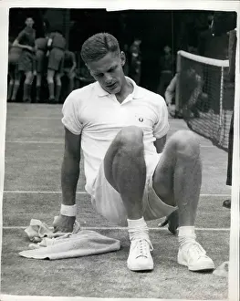 Gruelling: Ulf Schmidt after tennis match at Wimbledon