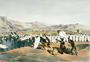 Angas: Umpanda reviewing his troops at Nonduenga. 1849