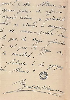 Autographed: UNAMUNO, Miguel de (1864-1936)