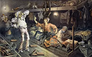 Irishman: Uncle Sam's lodging-house. Print shows an ?