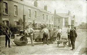 Labourers: Uncommon Council Steam Roller at Roadworks