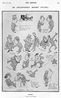 Unconfirmed: An Unconfirmed Report states - Rumours, H.M. Bateman, WW1